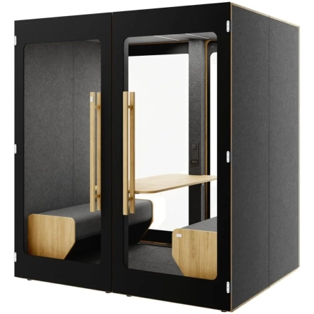 budka_akustyczna_HIDE_H4_czarna_oszklona