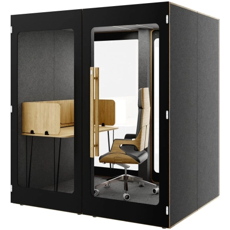 budka_akustyczna_HIDE_mini_office_czarna_oszklona