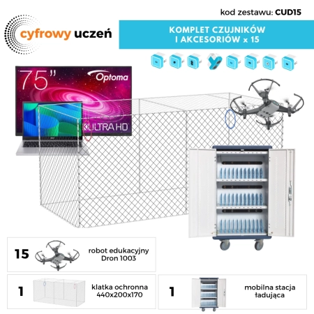 Cyfrowy uczeń – Pracownia kodowania dronów 15 stanowisk YCUD15