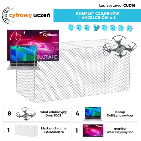 Cyfrowy uczeń – Pracownia kodowania dronów 16 stanowisk YCUD16
