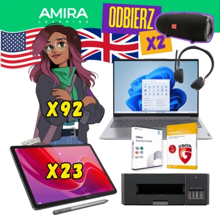 Cyfrowy Uczeń – zestaw AMIRA – inteligentny asystent czytania AI do nauki języka angielskiego z laptopem – CUZL6