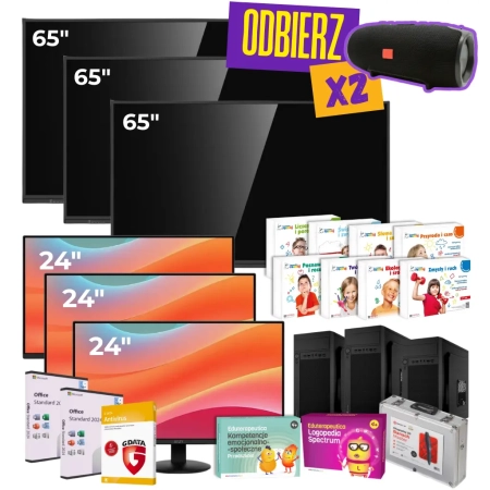Cyfrowy Uczeń – zestaw 3 x komputer z monitorem 65″ 6 x długopis 3D – CUK1