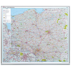 Mapa drogowa Polski 102 x 120 magnetyczna