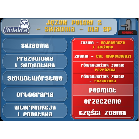 program do nauki j.polskiego - składnia,frazeologia, ortografia i fonetyka dla SP
