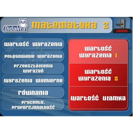 program do matematyki - algebra