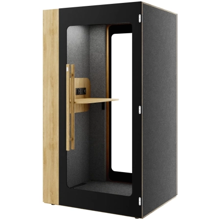 Kabina_akustyczna_Hide_H1_powiększona_oszklona_czarna