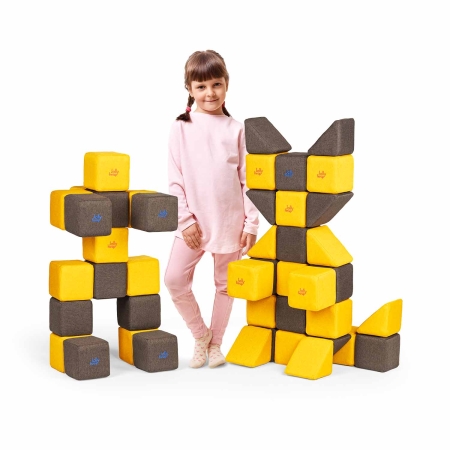 JollyHeap Medium - Zestaw 50 miękkich klocków magnetycznych