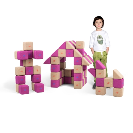 JollyHeap Basic - Zestaw 100 miękkich klocków magnetycznych